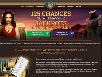 Yukon Gold Casino Homepage Preview